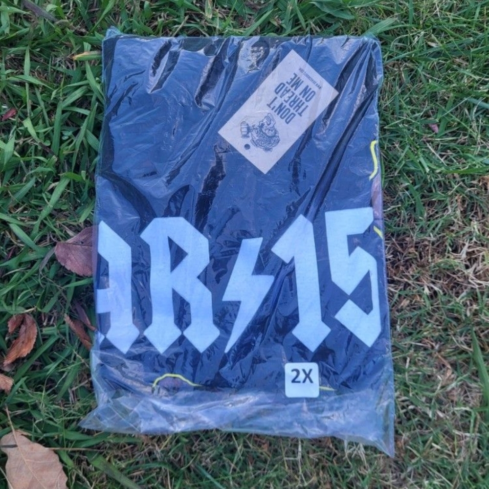 Black Graphic T-Shirt with White Print